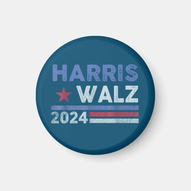 Íman Harris Waltz 2024 Eleição Kamala Harris Marinho Az (Frente)