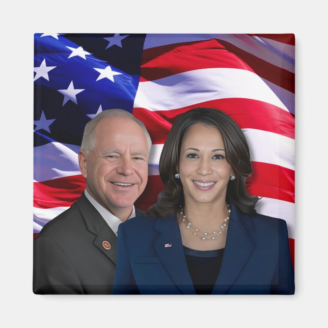 Íman Harris Waltz Foto 2024 - Kamala Harris Tim Waltz (Frente)