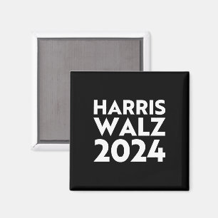 Íman Harris Walz 2024 tipografia moderna branco e preto