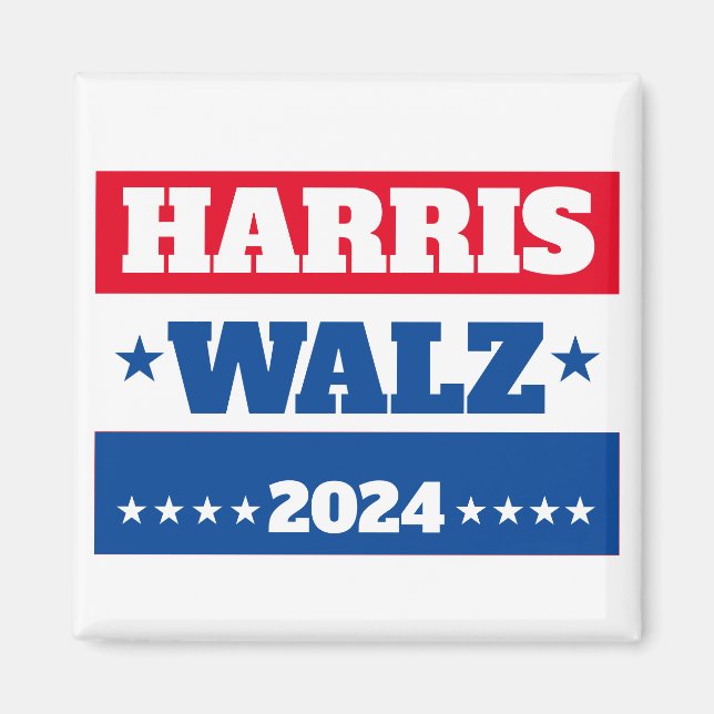 Íman Harris Walz | Tim Walz 2024 Campaign Blue Red (Frente)