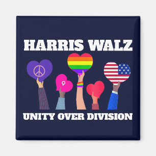 Íman Harris Walz Unity Over Division LGBTQ Dark Blue