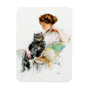 Íman Harrison Fisher: Mulher com gato