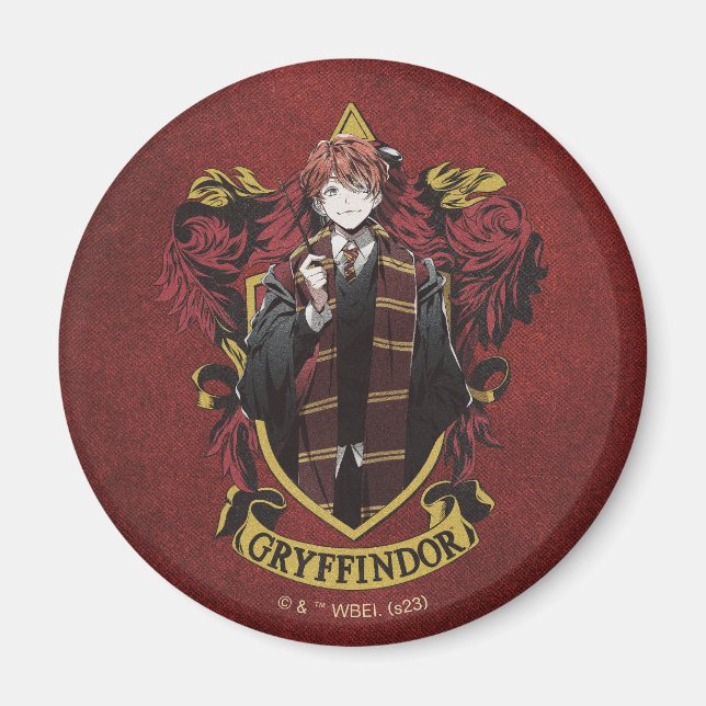 Íman HARRY POTTER™ | Anime Ron Weasley House Crest (Frente)