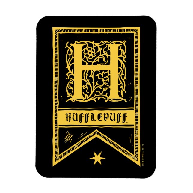 Íman Harry Potter | Banner Monograma Hufflepuff (Vertical)