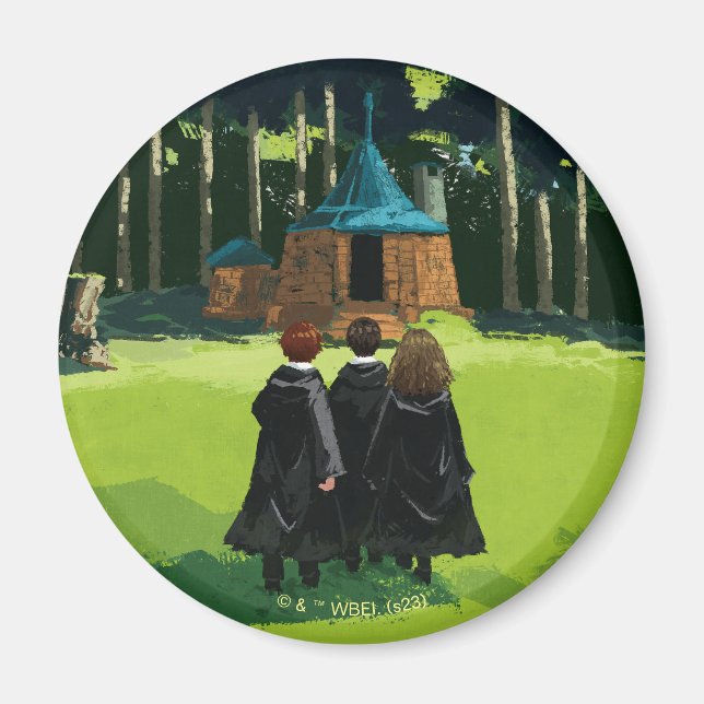 Íman HARRY POTTER™, Ron e Hermione na Cabana do Hagrid (Frente)