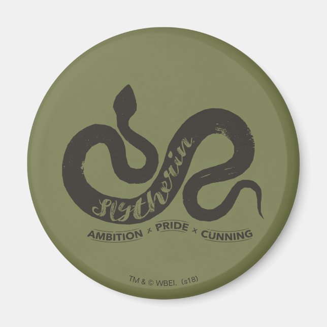 Íman Harry Potter | SLYTHERIN™ Silhueta Tipografia (Frente)