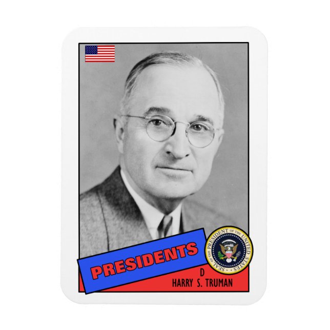 Íman Harry S. Truman Baseball Card (Vertical)
