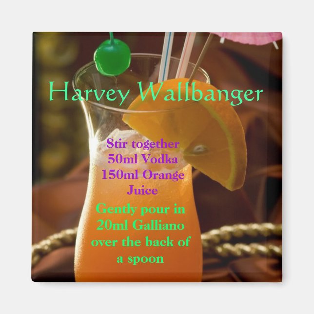 Íman Harvey Wallbanger Cocktail Magnet (Frente)