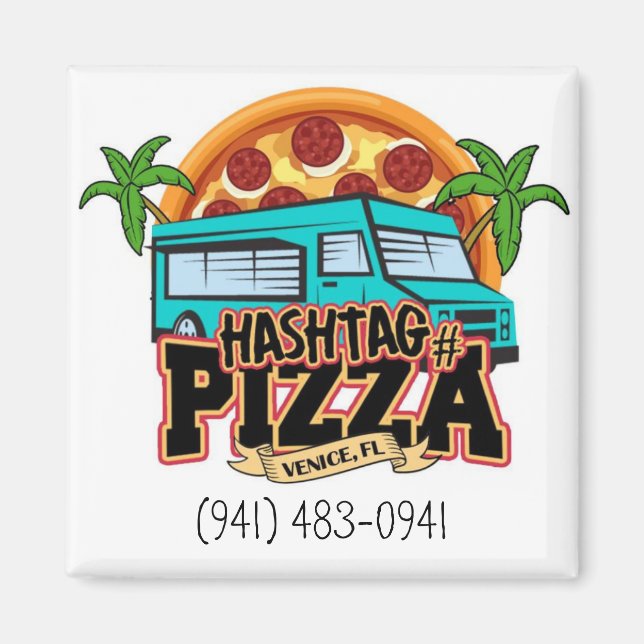 Íman Hashtag Pizza Ordering Magnet (Frente)