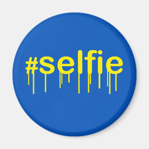 Íman Hashtag Selfie Droling em decoração azul