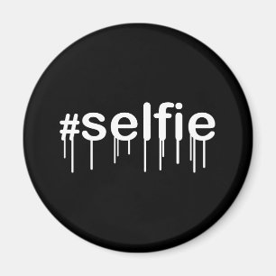 Íman Hashtag Selfie Drooling Black Decor