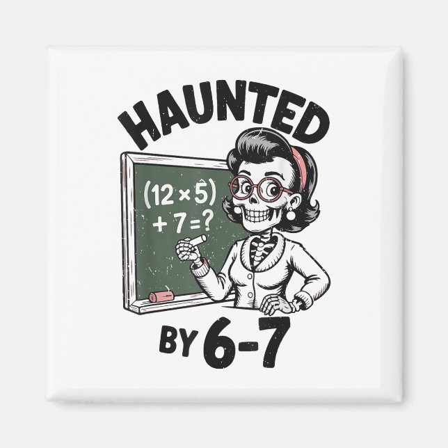 Íman Haunted 67 Skeleton Math Teacher Halloween Costume (Frente)