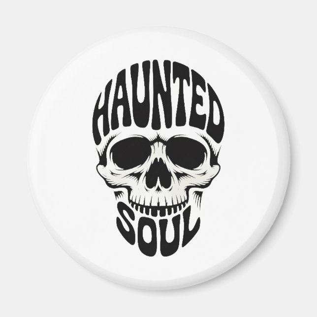 Íman Haunted Soul Skull Typography (Frente)
