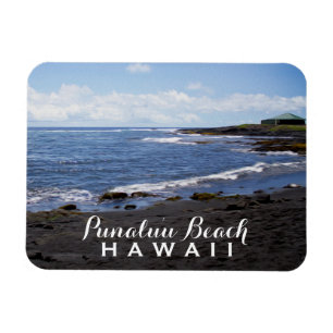 Íman Havaí • Praias pretas da areia de Punalu'u