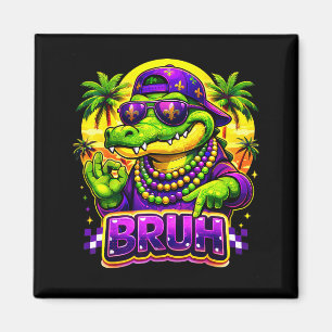 Íman Havaiano Tropical Engraçado Jacaré Mardi Gras Bruh