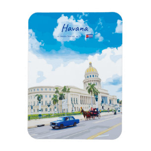 Íman Havana, Cuba - Alma Clássica Vintage Arredondada