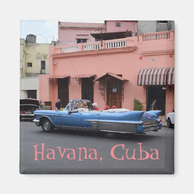 Íman Havana Cuba Pink Building Class ic Old Car (Frente)