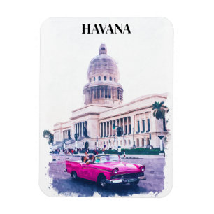 Íman Havana Cuba Viagens vintage Watercolor