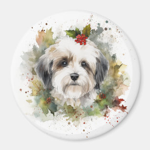 Íman Havanês de Natal Wreath Festivo Pup