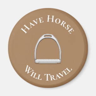 Íman "Have Horse Will Viagem" Inglês Stirrup Brown