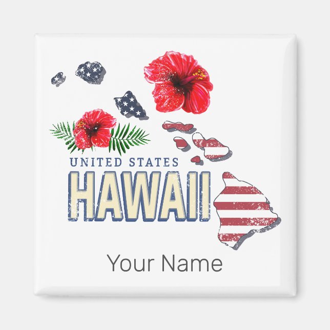 Íman Hawaii Estados Unidos Mapa Retrorestadual EUA Souv (Frente)