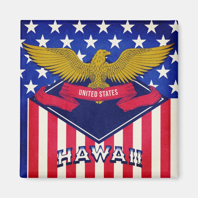 Íman Hawaii EUA Flag (Frente)