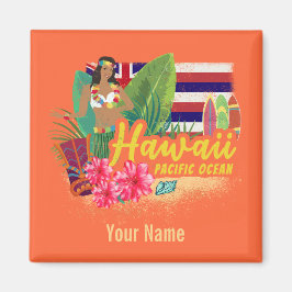 Íman Hawaii Hula Dancer Retro Pacific Vintage Souvenir