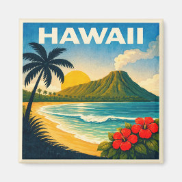 Íman Hawaii Vintage Travel Poster Magnet