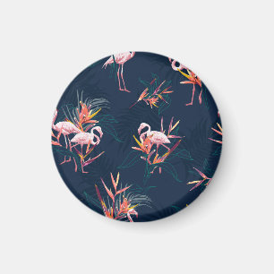 Íman Hawaiian Flamingo: Trabalho de arte Tropical Vinta