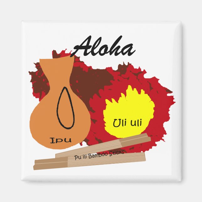 Íman Hawaiian Instruments, ímã Aloha (Frente)