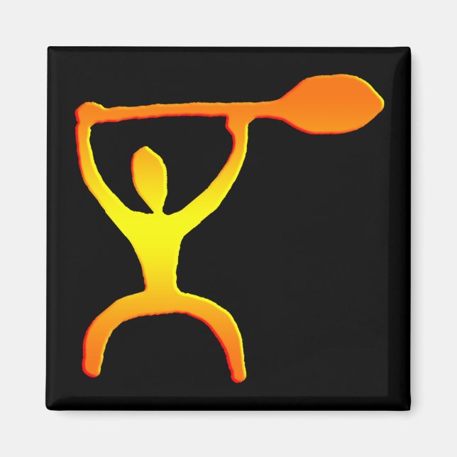 Íman Hawaiian Paddle Man Petrogliph - Magnet (Frente)
