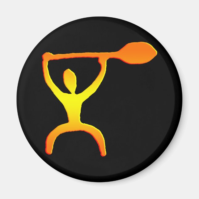 Íman Hawaiian Paddle Man Petrogliph - Magnet (Frente)