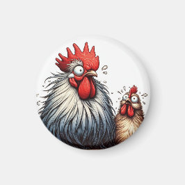 Íman "Hawk Alarm Hen & Rooster" Magnet