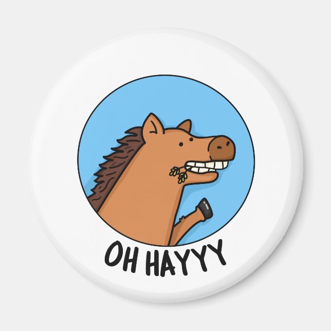Íman Hayyyy Funny Horse Pun (Frente)