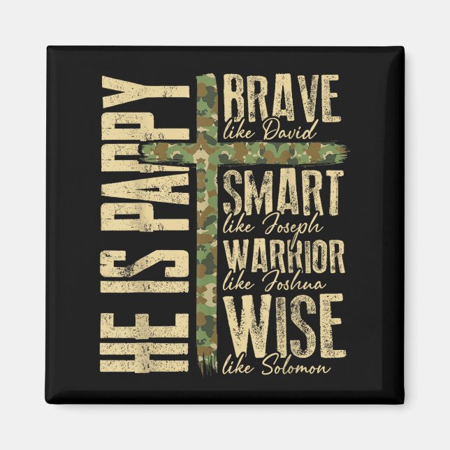 Íman He Is Pappy Camo Religious Father's Day Christian  (Frente)