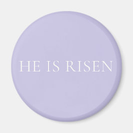 Íman He Is Risen Lavender Easter Christian Faith Decor