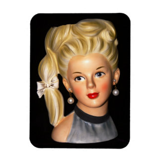Íman Head Vase 1960 Girl with Bouffant & Side Ponytail