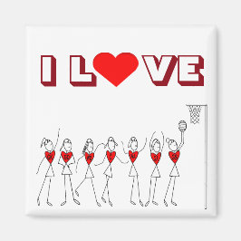 Íman Heart Design I Love Netball