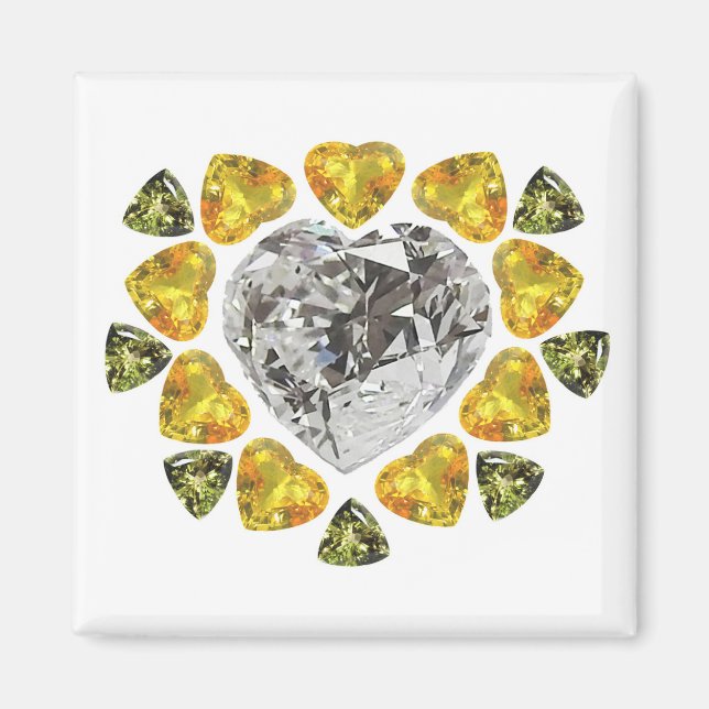 Íman Heart Diamond Gemstone Art (Frente)