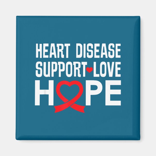Íman Heart Disease Suprt Love Hope Red Ribbon  (Frente)
