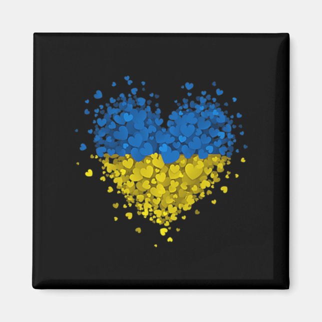 Íman Heart Quebra-cabeça Ucrânia Ame a Ucrânia Flag S U (Frente)
