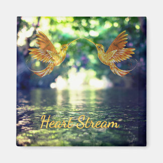 Íman Heart Stream - Golden Hummingbirds Magnet