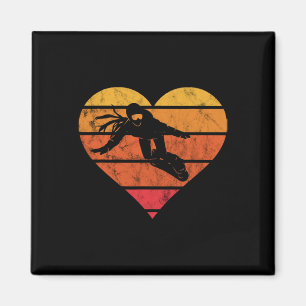 Íman Heart Vintage Retro Snowboard Snowboboa