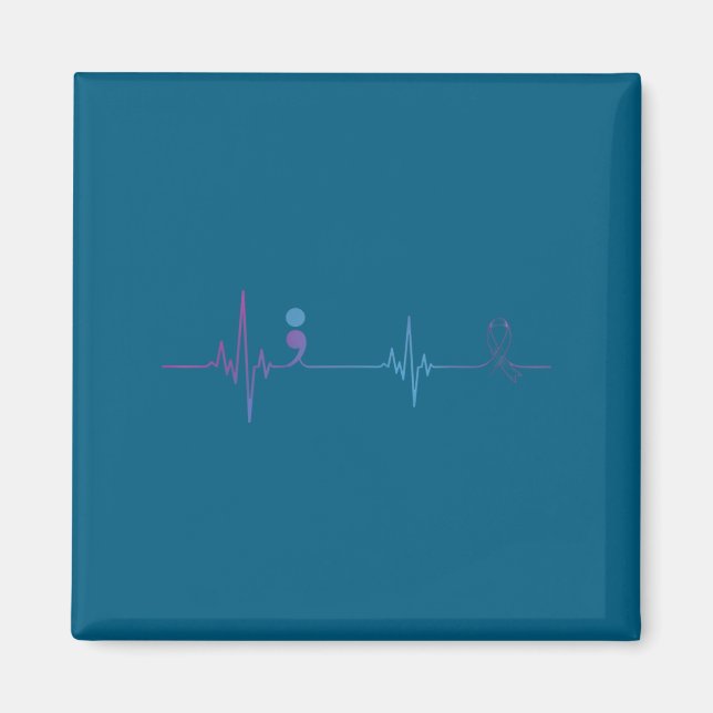 Íman Heartbeat Semicolon Suicide Prevention Awareness  (Frente)