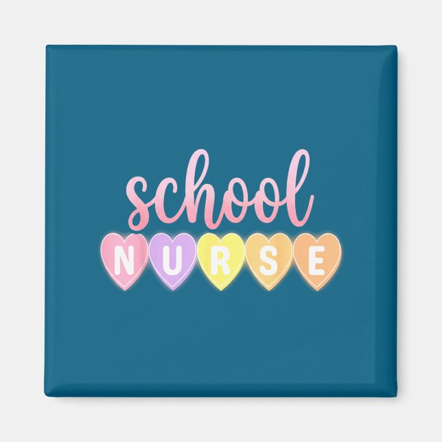 Íman Hearts School Nurse Medical Istant Valentines Day  (Frente)