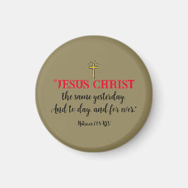 Íman Hebreus 13:8 Ímã de Versículo Bíblico Cristão