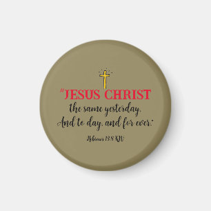 Íman Hebreus 13:8 Ímã de Versículo Bíblico Cristão