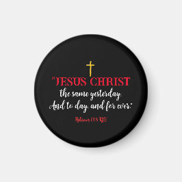Íman Hebrews 13:8 Christian Bible Verse Black Magnet