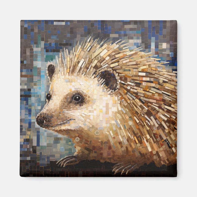 Íman Hedgehog Animal Art Decor Paint Mosaico (Frente)