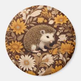 Íman Hedgehog Brown Floral William Morris Inspirou